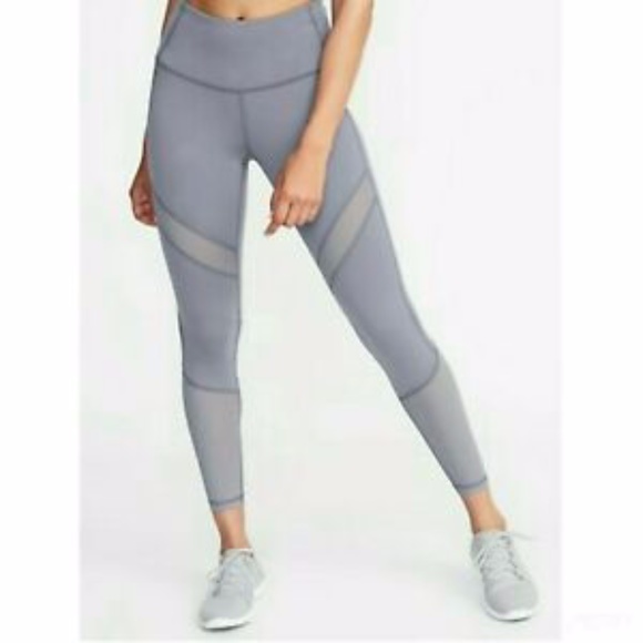 Old Navy Pants - High-Rise Mesh-Trim 7/8 Gray XS Legging